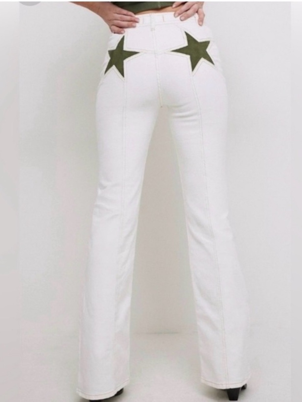 New! We the free- free people- firecracker high rise flare jeans 28s ivory